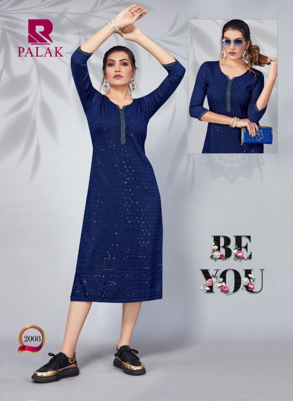 Raashi Palak Rayon Designer Exclusive Kurti Collection